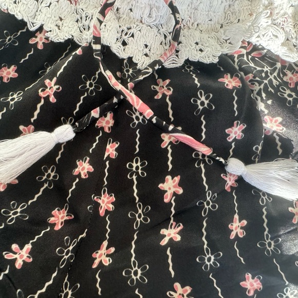 Poupette St Barth silk short shorts with tassel string at waist. - Picture 3 of 6